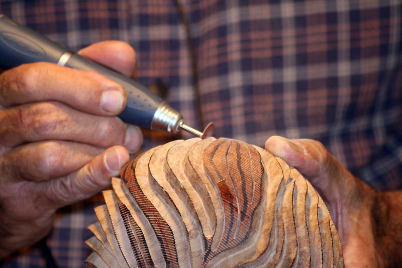 being carved
